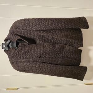 Akris Women's Fitted Brown Alpaca/Wool Blend Jacket - size 16